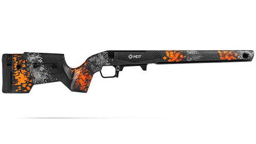 Der MDT CRBN Präzisionskit für Remington 700 ist leicht, stabil und bietet eine hervorragende Ergonomie mit ARCA-Schiene und M-LOK für Zubehör.